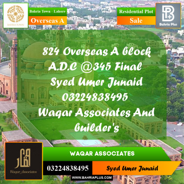 Residential Plot for Sale in Overseas A -  Bahria Town, Lahore - (BP-197265)