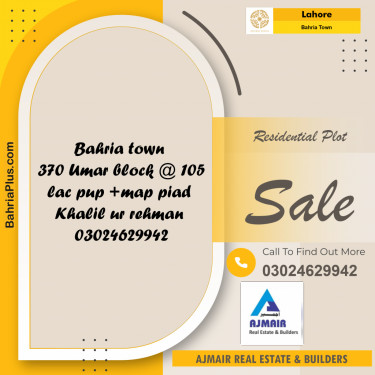 Residential Plot for Sale in Bahria Town, Lahore - (BP-197314)