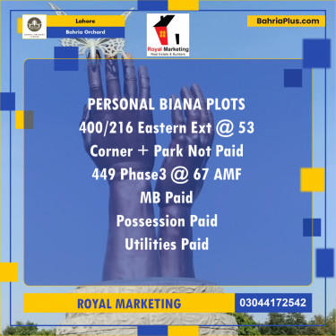 Residential Plot for Sale in Bahria Orchard, Lahore - (BP-197350)