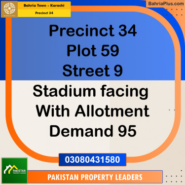 250 Sq. Yards Residential Plot for Sale in Precinct 34 -  Bahria Town, Karachi - (BP-197375)