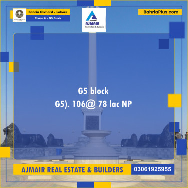 Residential Plot for Sale in Phase 4 - G5 Block -  Bahria Orchard, Lahore - (BP-197434)