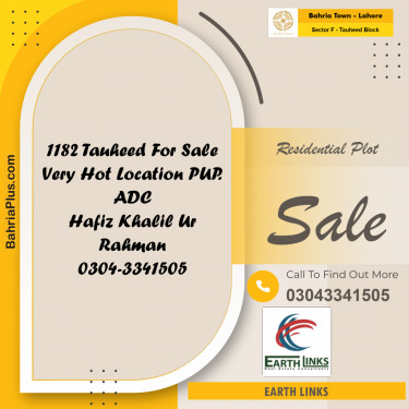 Residential Plot for Sale in Sector F - Tauheed Block -  Bahria Town, Lahore - (BP-197455)