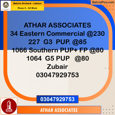 Residential Plot for Sale in Phase 4 - G3 Block -  Bahria Orchard, Lahore - (BP-197495)