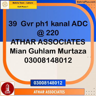 Residential Plot for Sale in Golf Phase 1 -  Bahria Town, Lahore - (BP-197522)