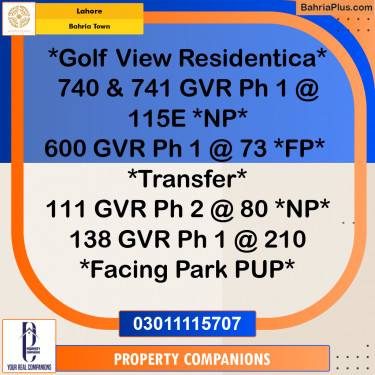 Residential Plot for Sale in Bahria Town, Lahore - (BP-197527)