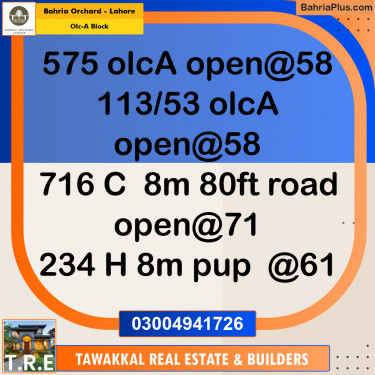 Residential Plot for Sale in OLC-A Block -  Bahria Orchard, Lahore - (BP-197541)
