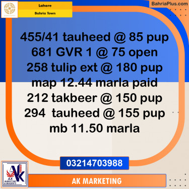 Residential Plot for Sale in Bahria Town, Lahore - (BP-197659)