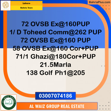 Residential Plot for Sale in Bahria Town, Lahore - (BP-197699)