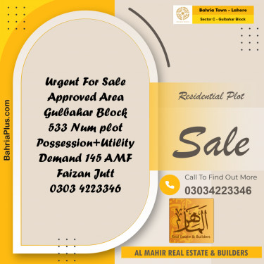 Residential Plot for Sale in Sector C - Gulbahar Block -  Bahria Town, Lahore - (BP-197717)