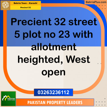 250 Sq. Yards Residential Plot for Sale in Precinct 32 -  Bahria Town, Karachi - (BP-197721)