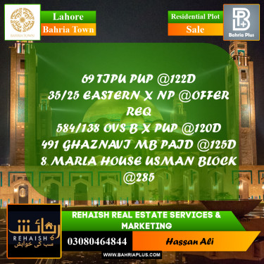 Residential Plot for Sale in Bahria Town, Lahore - (BP-197799)