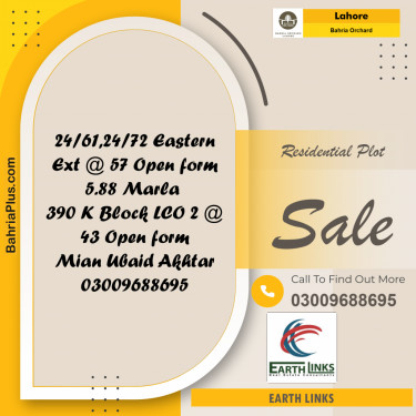 Residential Plot for Sale in Bahria Orchard, Lahore - (BP-197850)