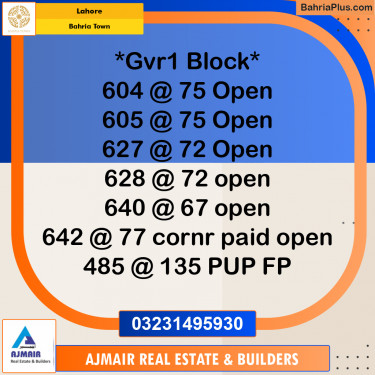 Residential Plot for Sale in Bahria Town, Lahore - (BP-197875)