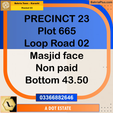 125 Sq. Yards Residential Plot for Sale in Precinct 23 -  Bahria Town, Karachi - (BP-197949)