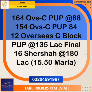 Residential Plot for Sale in Bahria Town, Lahore - (BP-198059)
