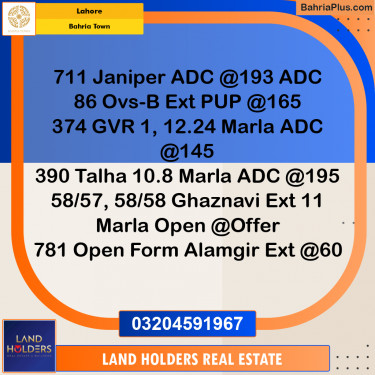 Residential Plot for Sale in Bahria Town, Lahore - (BP-198061)