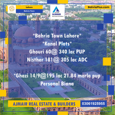 Residential Plot for Sale in Bahria Town, Lahore - (BP-198075)