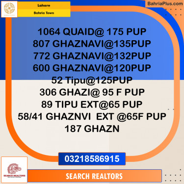Residential Plot for Sale in Bahria Town, Lahore - (BP-198102)