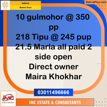 Residential Plot for Sale in Bahria Town, Lahore - (BP-198158)