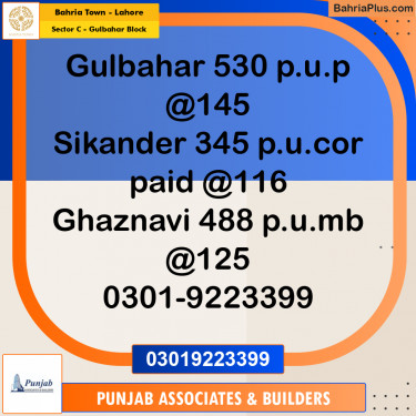 Residential Plot for Sale in Sector C - Gulbahar Block -  Bahria Town, Lahore - (BP-198189)