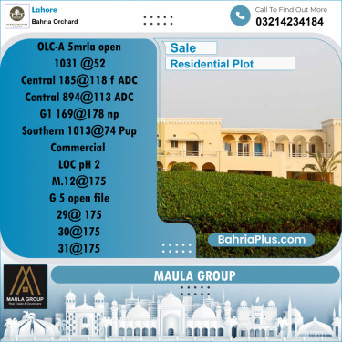 Residential Plot for Sale in Bahria Orchard, Lahore - (BP-198190)