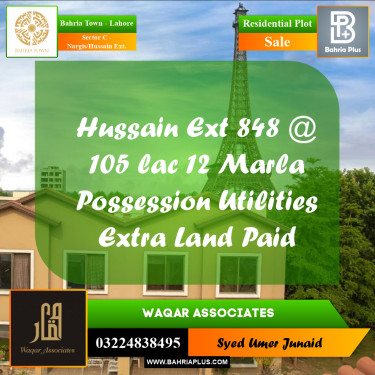 Residential Plot for Sale in Sector C - Nargis/Hussain Ext. -  Bahria Town, Lahore - (BP-198254)