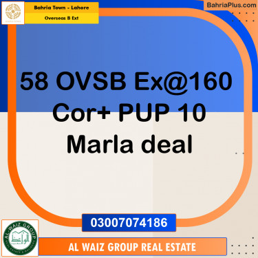 Residential Plot for Sale in Overseas B Ext -  Bahria Town, Lahore - (BP-198288)