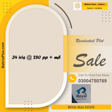 Residential Plot for Sale in Sector C - Iris Block -  Bahria Town, Lahore - (BP-198301)