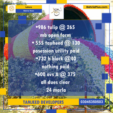 Residential Plot for Sale in Bahria Town, Lahore - (BP-198354)