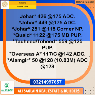 Residential Plot for Sale in Bahria Town, Lahore - (BP-198410)