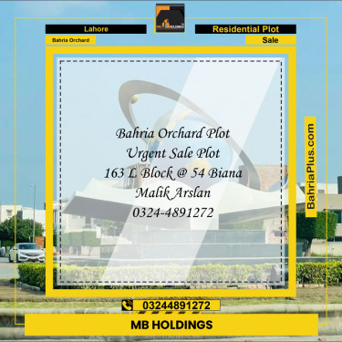 Residential Plot for Sale in Bahria Orchard, Lahore - (BP-198423)