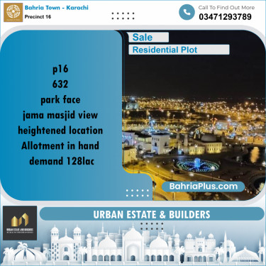 250 Sq. Yards Residential Plot for Sale in Precinct 16 -  Bahria Town, Karachi - (BP-198466)