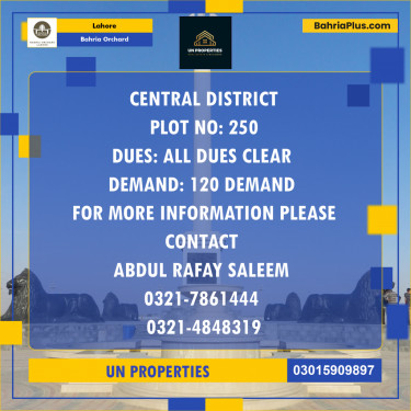 Residential Plot for Sale in Bahria Orchard, Lahore - (BP-198529)