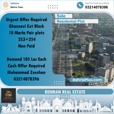 Residential Plot for Sale in Bahria Town, Lahore - (BP-198549)