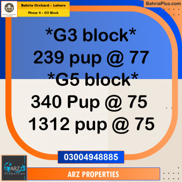 Residential Plot for Sale in Phase 4 - G5 Block -  Bahria Orchard, Lahore - (BP-198578)