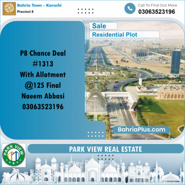 250 Sq. Yards Residential Plot for Sale in Precinct 8 -  Bahria Town, Karachi - (BP-198597)