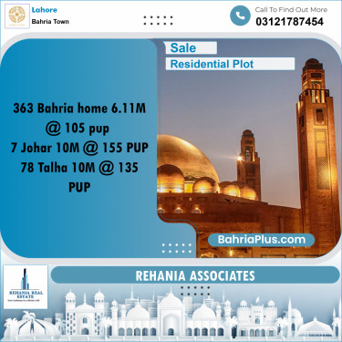 Residential Plot for Sale in Bahria Town, Lahore - (BP-198600)
