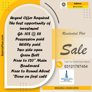 Residential Plot for Sale in Bahria Orchard, Lahore - (BP-198602)
