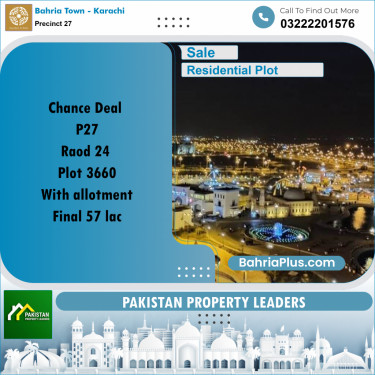 Residential Plot for Sale in Precinct 27 -  Bahria Town, Karachi - (BP-198622)
