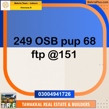 Residential Plot for Sale in Overseas B -  Bahria Town, Lahore - (BP-198634)