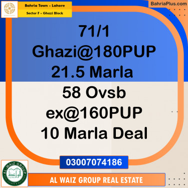 Residential Plot for Sale in Sector F - Ghazi Block -  Bahria Town, Lahore - (BP-198648)