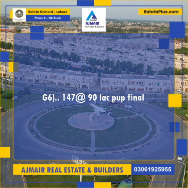 Residential Plot for Sale in Phase 4 - G6 Block -  Bahria Orchard, Lahore - (BP-198653)