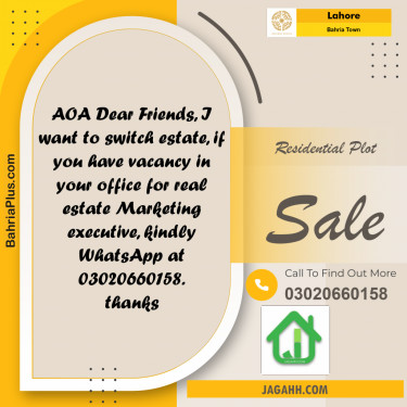 Residential Plot for Sale in Bahria Town, Lahore - (BP-198660)