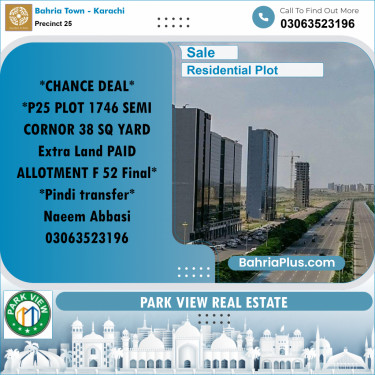 125 Sq. Yards Residential Plot for Sale in Precinct 25 -  Bahria Town, Karachi - (BP-198771)