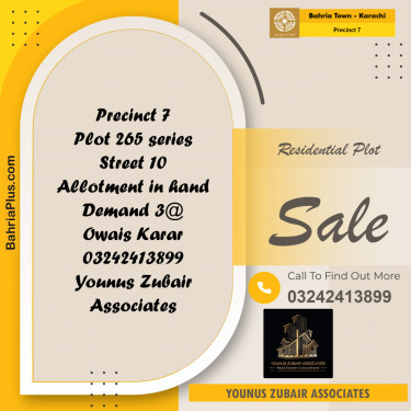 1000 Sq. Yards Residential Plot for Sale in Precinct 7 -  Bahria Town, Karachi - (BP-198777)
