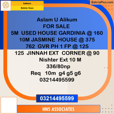 Residential Plot for Sale in Bahria Town, Lahore - (BP-198811)