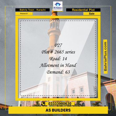 Residential Plot for Sale in Precinct 27 -  Bahria Town, Karachi - (BP-198820)
