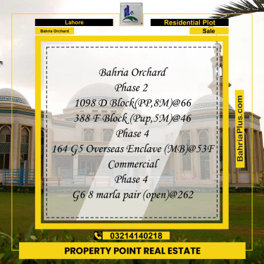 Residential Plot for Sale in Bahria Orchard, Lahore - (BP-198879)