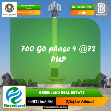 Residential Plot for Sale in Phase 4 - G6 Block -  Bahria Orchard, Lahore - (BP-198891)