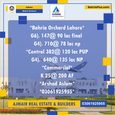 Residential Plot for Sale in Bahria Orchard, Lahore - (BP-198896)